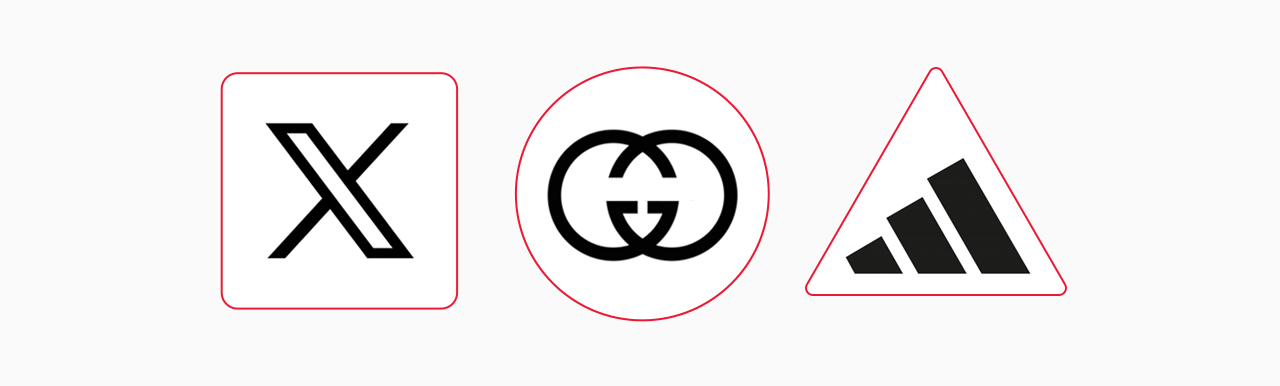 يجب ان تكون نسب الشعارات مقاربة للأشكال الأساسية