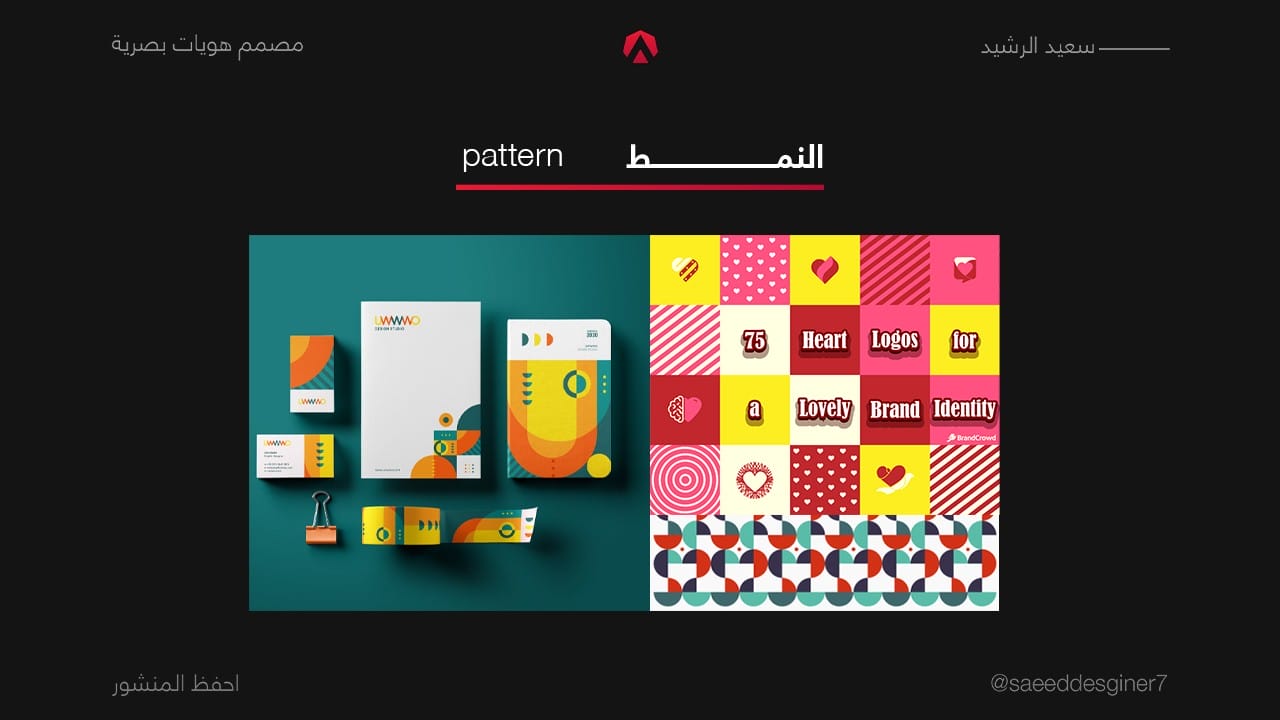 النمط المتكرر أو النقش من عناصر العلامة التجارية