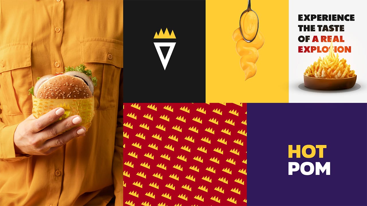 هوية بصرية مطعم هوت بوم Hot Pom