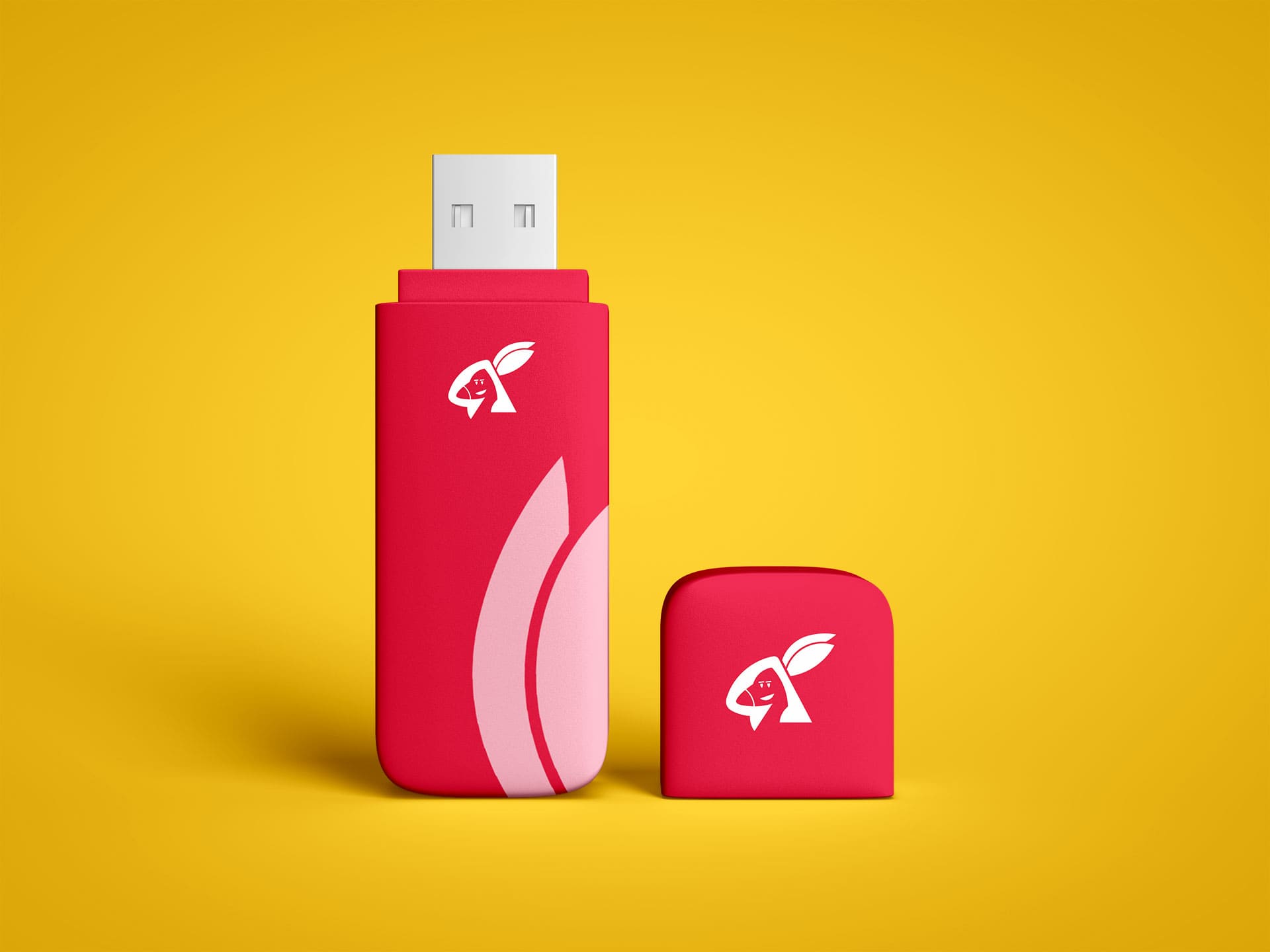 Free Branding USB Flash Drive Mockup