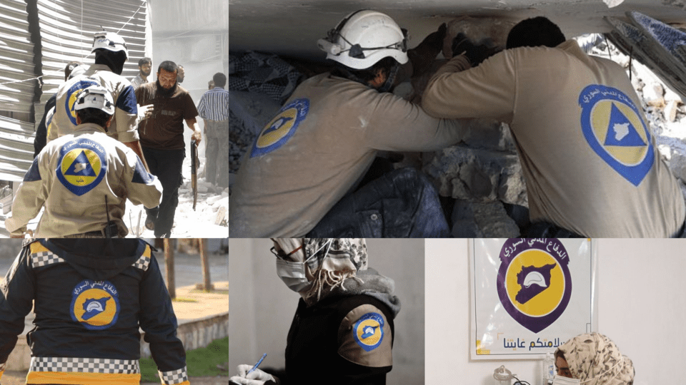 تطوير الهوية البصرية | الخوذ البيضاء 7 تطوير الهوية البصرية الخوذ البيضاء استخدمات الشعارات