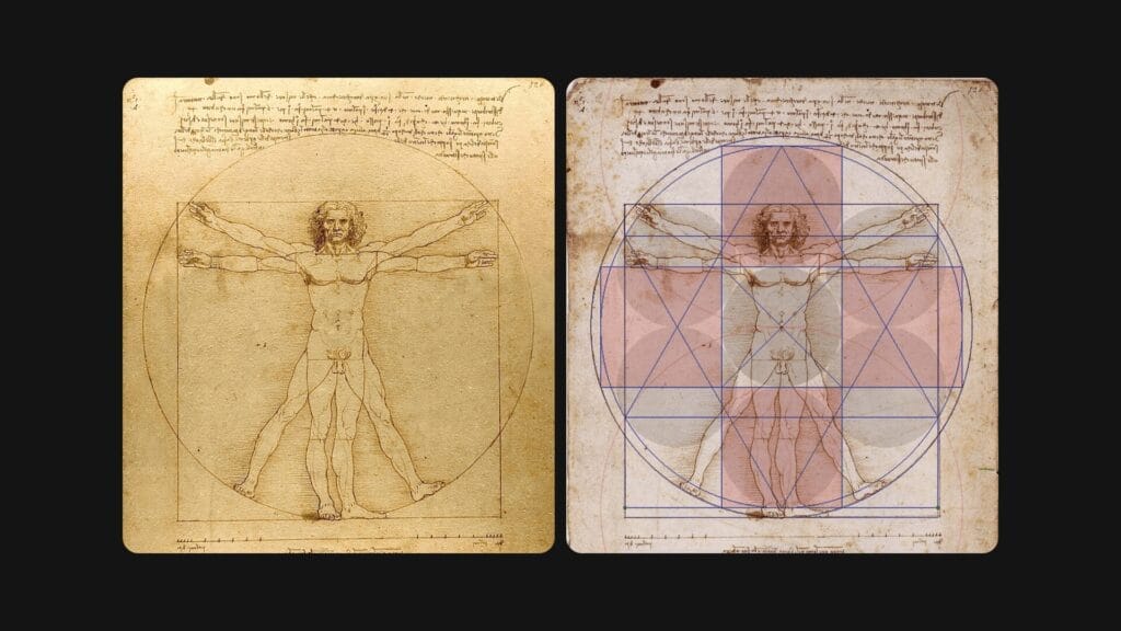 إنسان بالنسبة الذهبية من صنع دافنشي