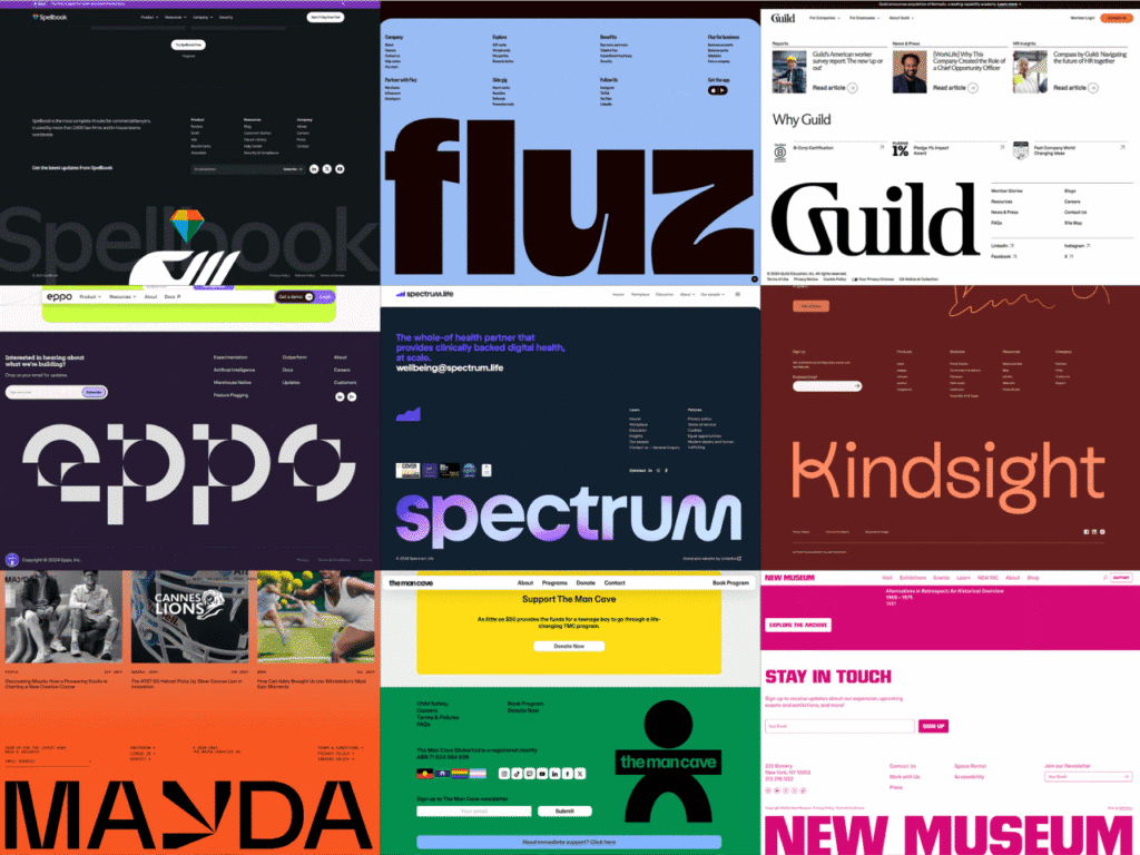 الهوية البصرية |ذيل الموقع مع شعار كبير