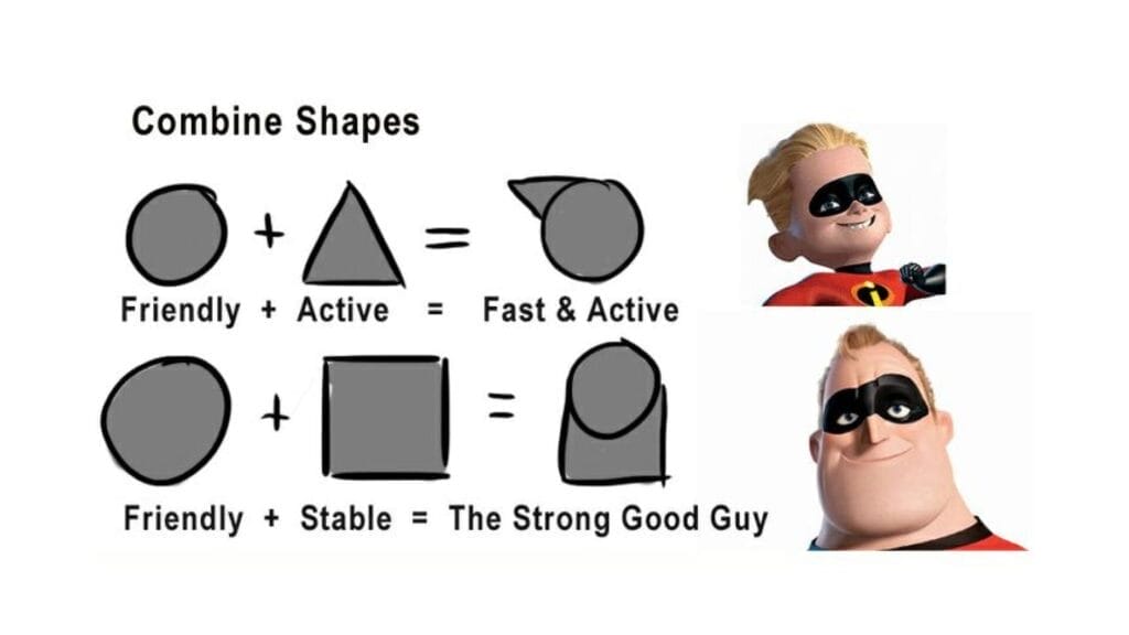 دمج الأشكال الهندسية يعطي معاني نفسية جديدة