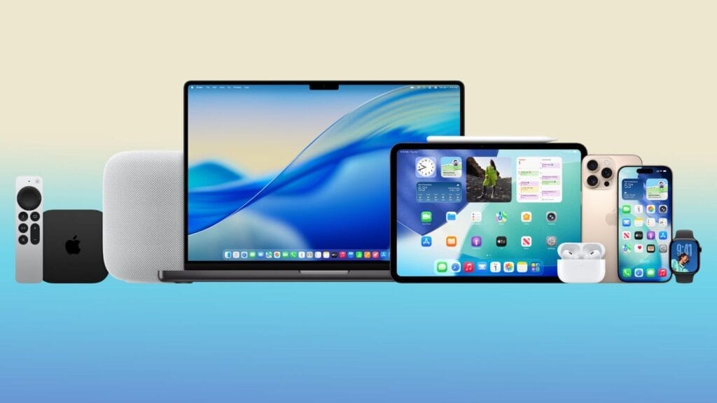 هوية آبل الجديدة الزجاج السائل IOS 26 25 نظام التشغيل على مختلف الأجهزة