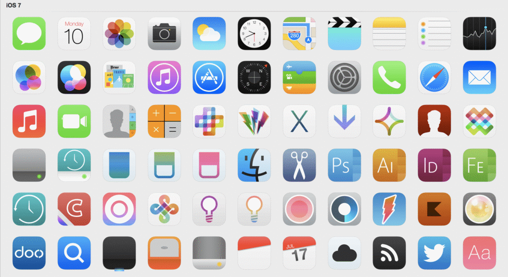 شكل التطبيقات لنظام iOS 7